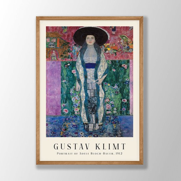 Gustav Klimt 'Adele Bloch-Bauer' Art Nouveau Print #1321, Stretched Canvas Size 12x18