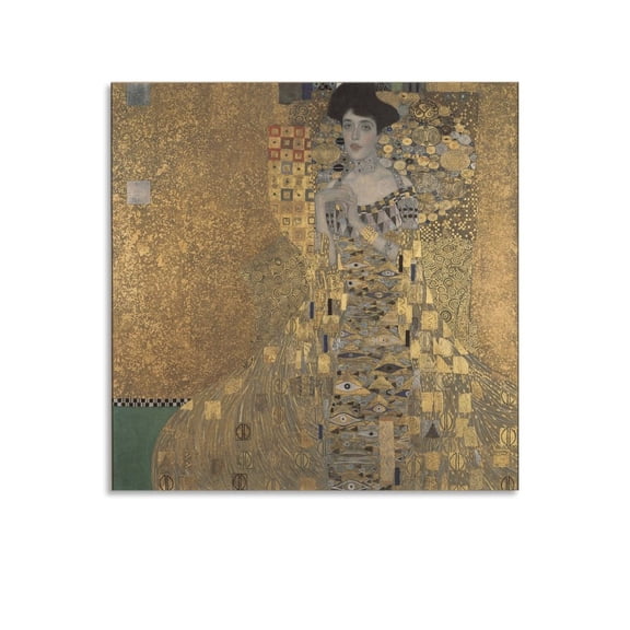 Gustav Klimt Adele Bloch-Bauer I Prints Wall Art Poster Home Decor Poster Wall Art Hanging Picture Print Bedroom Decorative Painting Posters Room Aesthetic 24x24inch(60x60cm)