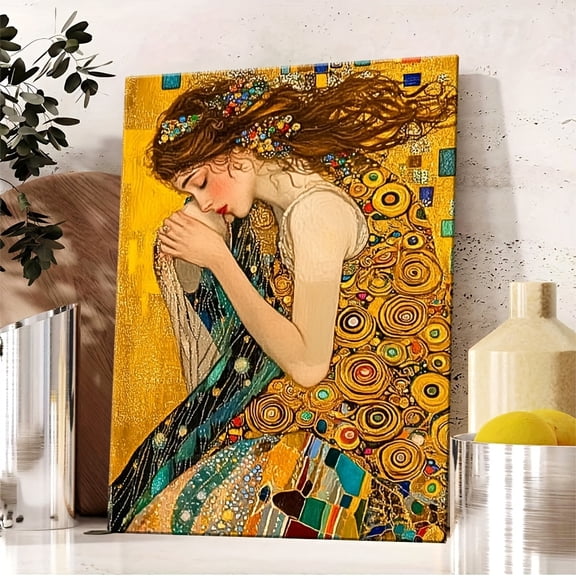 Gustav Klimt Art Deco/Wooden Framed Wall Decor/Living Room, Bedroom, Home Office/Wrapped Frame Poster, Living Room Art/Art Deco Style/Wooden Frame Artwork, Canvas Wall Art