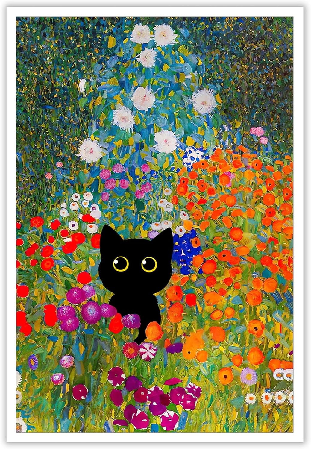 Gustav Klimt Canvas Wall Art Famous Oil Paintings Garden Flower Black ...