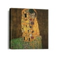 thumbnail image 1 of Gustav Klimt Canvas Wall Art - This Kiss Basio Famous Oil Painting Classic Artwork Picture Print with Framed Painting Hang for Home Office Bedroom Living Room Wall Decor-13.5"X13.5", 1 of 7
