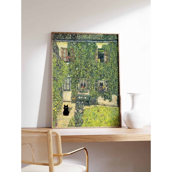 Gustav Klimt Cat Poster, House of Guardaboschi, Feline Wall Art, Poster Only