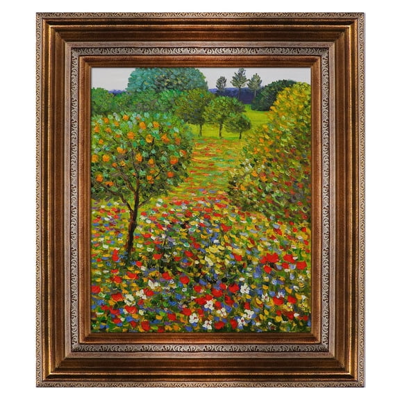 Gustav Klimt Field of Poppies Framed Art