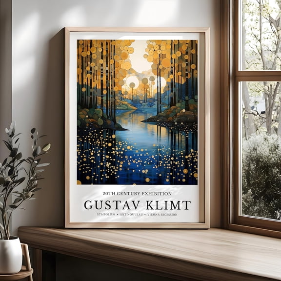 Gustav Klimt Forest Wall Art Flower Market Exhibition Art, Unframed Paper Poster 8x10in