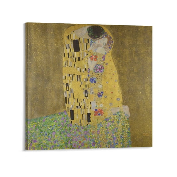 Gustav Klimt The Kiss Prints Wall Art Poster Posters Wall Art Painting Canvas Gift Living Room Prints Bedroom Decor Poster Artworks 12x12inch(30x30cm)