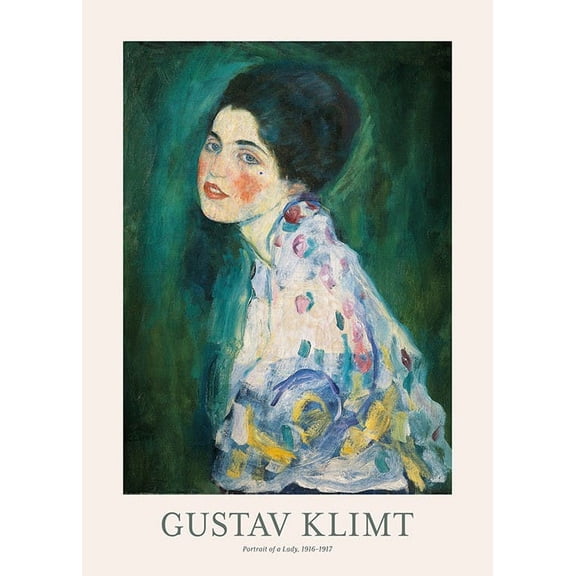 Gustav Klimt - Portrait Of A Lady Print Wall Art, Modern Wall Decor For Living Room Bedroom, 8x12 UNFRAMED