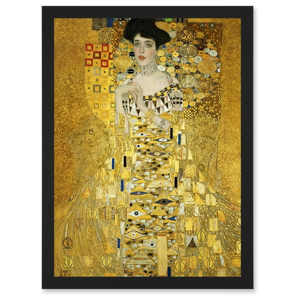 Gustav Klimt Portrait Of Adele Bloch Bauer I Gold A4 Artwork Framed Wall Art Print