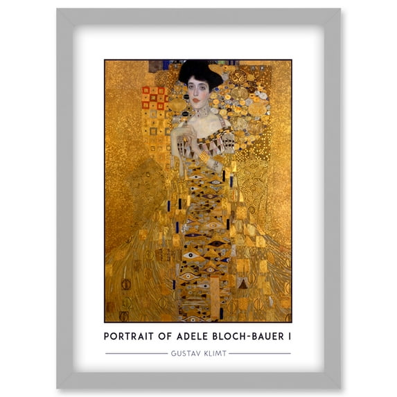 Gustav Klimt Portrait Of Adele Bloch-Bauer I The Lady in Gold Painting Artwork Framed Wall Art Print A4