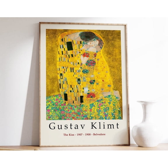 Gustav Klimt Poster - Gallery Quality Print - The Kiss - Gustav Klimt Wall Art Decor - A1,A2,A3,A4 Wall Art, Modern Wall Decor, 8x12 UNFRAMED