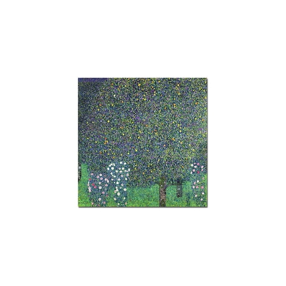 Trademark Fine Art Gustav Klimt Roses Under the Trees, 1905 Canvas Wall Art - 18x18