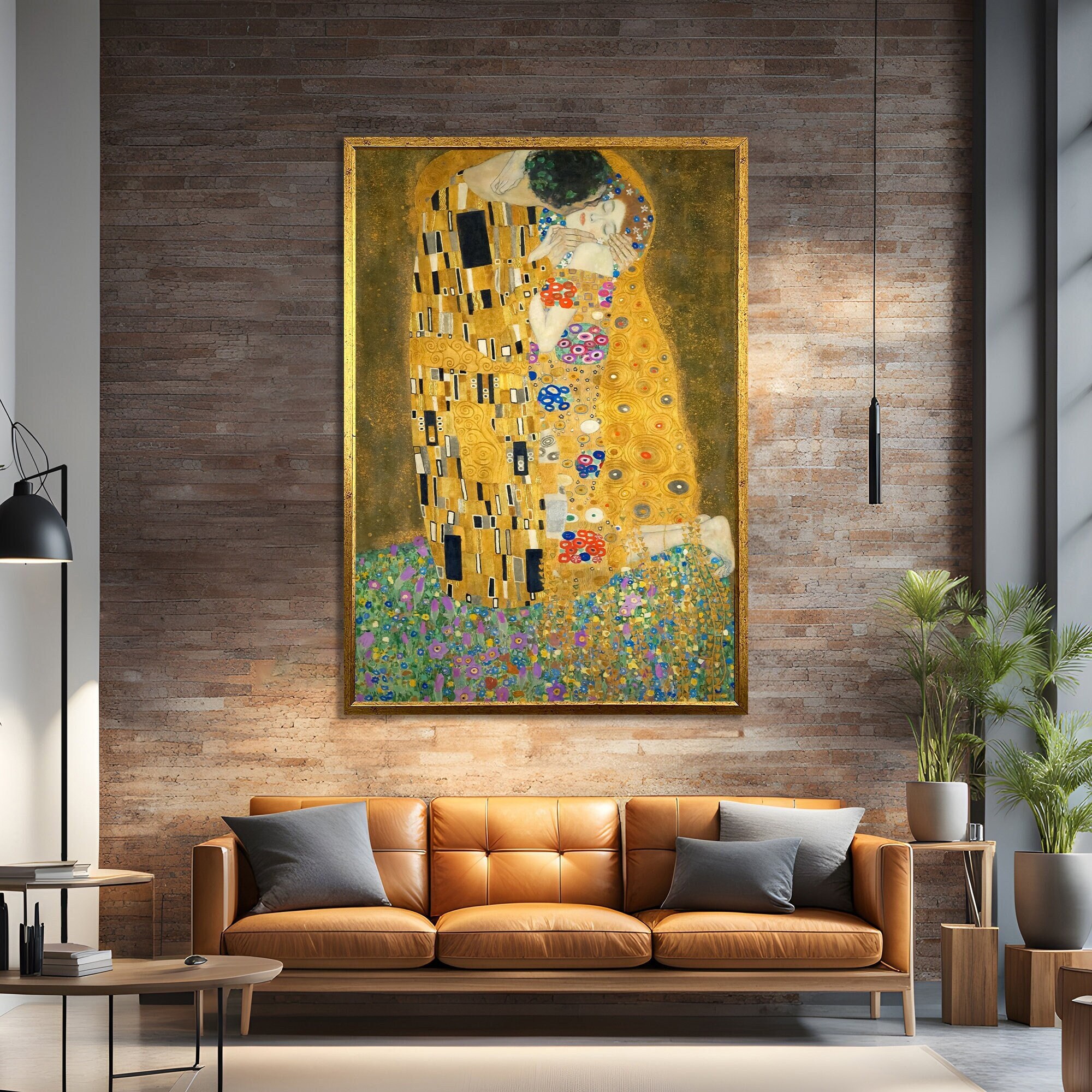Gustav Klimt'S The Kiss Print Wall Art, Romantic Couple Home Decor ...