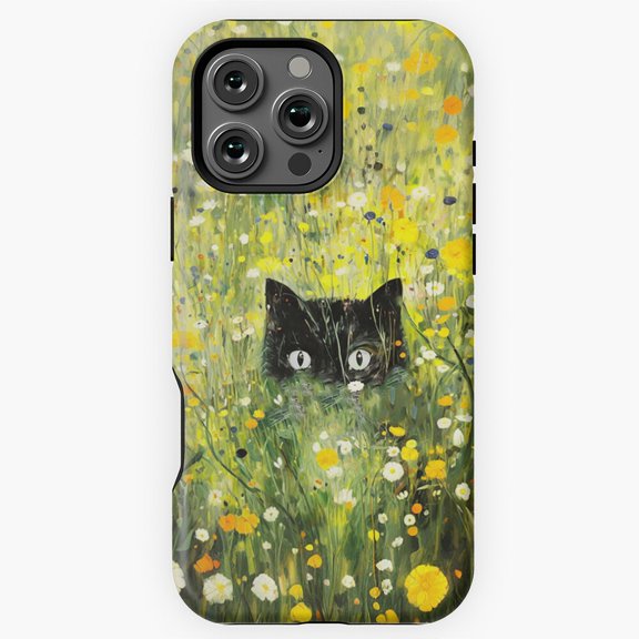 Gustav Klimt Style Hiding Garden Cat Phone Case for iPhone 16 15 14 13 12 11 Pro Max M5909694