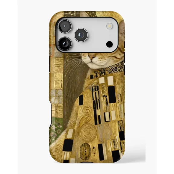 Gustav Klimt Tabby Cat Golden Robe Fine iPhone 11 12 13 14 15 16 17 Pro Max Phone Cover