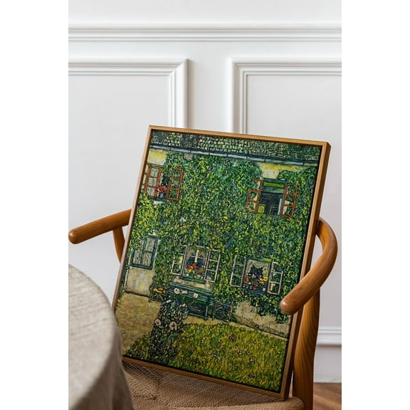 Gustav Klimt - The House Of Guardaboschi. Klimt Poster, Wall Art, Green Kitchen Wall Art, Nature, Landscape Nature, Stretched Canvas Size 16x24