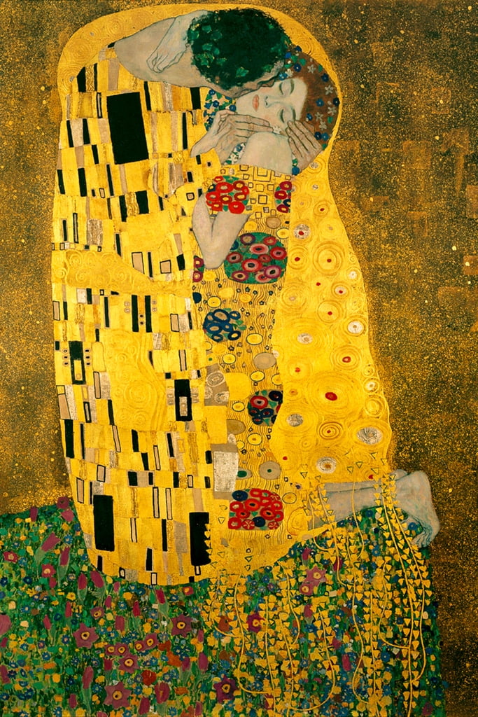 Gustav Klimt The Kiss 12x18 Golden Art Nouveau Poster