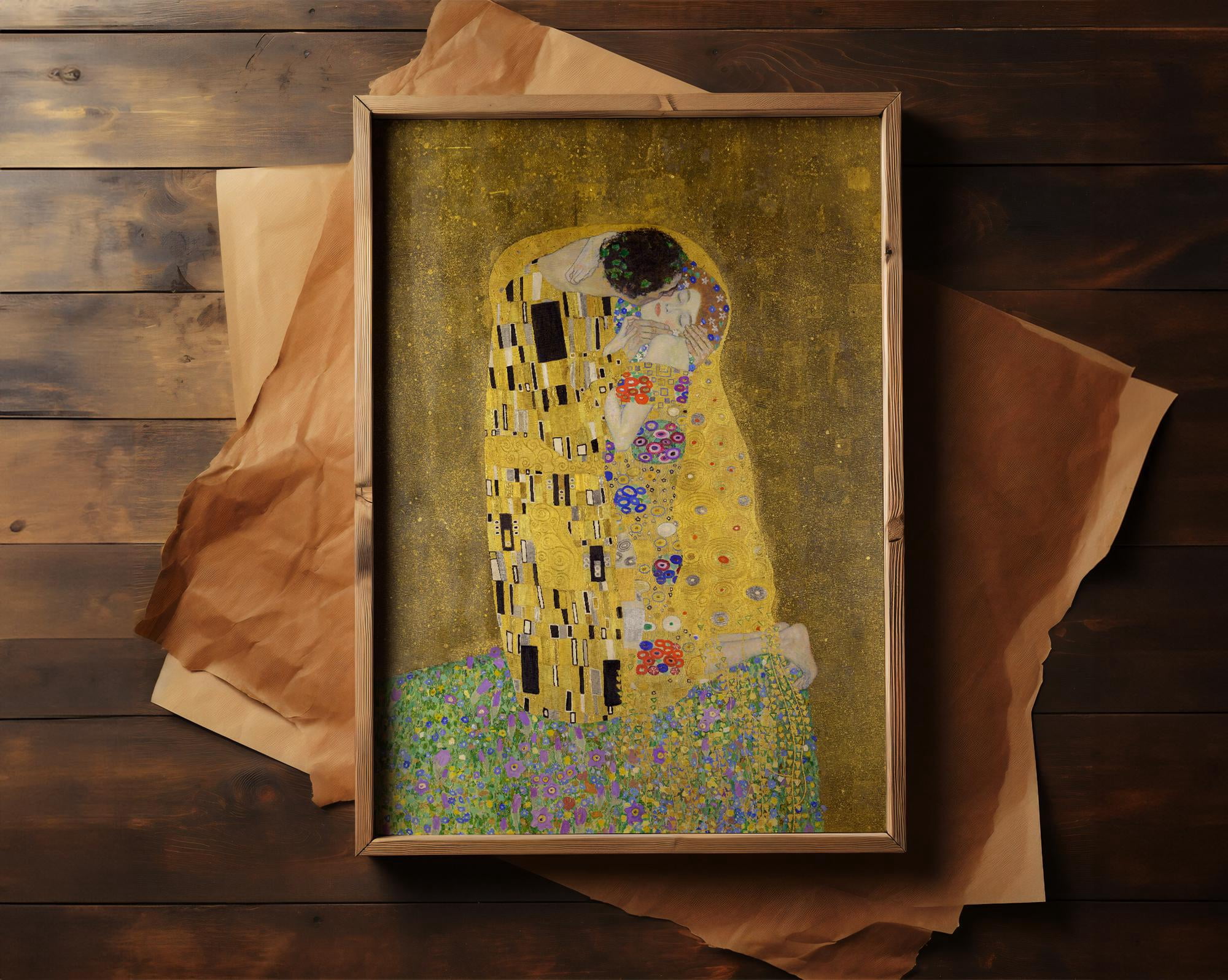 Gustav Klimt The Kiss Print: Art Nouveau Romantic Poster, Poster Only ...