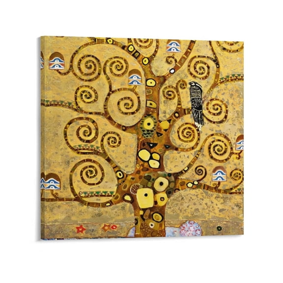 Gustav Klimt Tree Of Life Prints Wall Art Poster Gifts Canvas Painting Poster Wall Art Decorative Picture Prints Modern Decor 16x16inch(40x40cm)