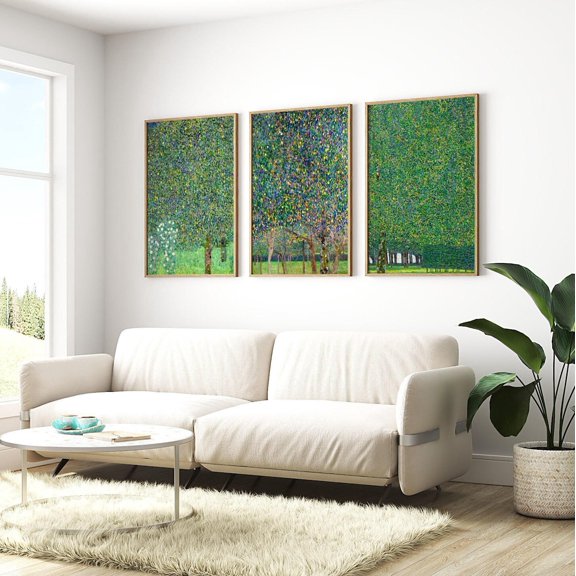 Gustav Klimt Tree Prints, Art Nouveau Giclée Fine Art Print Gallery Set, Vintage Green Wall Art, or Und, Poster Only