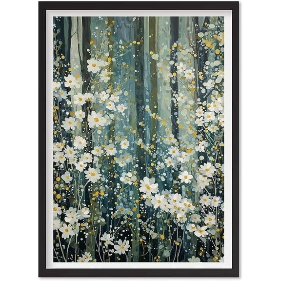 Gustav Klimt Wall Art, Gustav Klimt Print, Klimt Museum Poster, Exhibition Poster, White Flower Print, Cream Vintage Floral Painting, Flower Print, Museum Poster