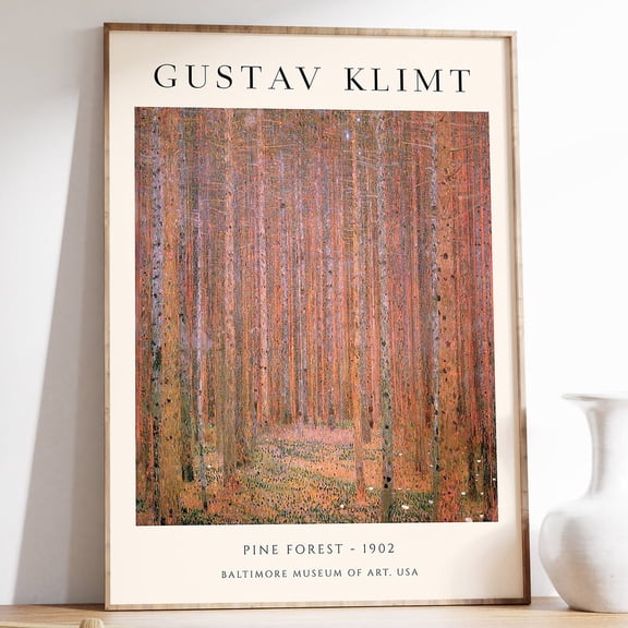 Gustav Klimt Wall Art, Pine Forest, Gustav Klimt Art Poster, Tree Art, Tree Poster, Floral Decor, Art Nouveau Decor, Art Gift UNFRAMED PAPER POSTER, Home Decor, Vintage Gift, Living Room Dercor