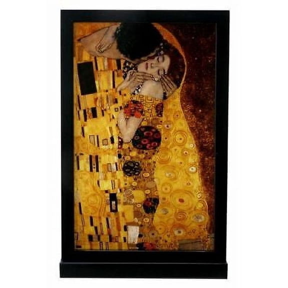 Gustav Klimt the Kiss Painting 12" Height Art Glass With Base Home Decor