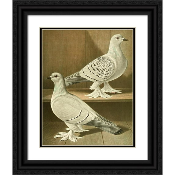 Gustav Prütz 12x14 Black Ornate Wood Framed Double Matted Museum Art Print Titled: C. Badia, C. Farinosa (1884-1886)