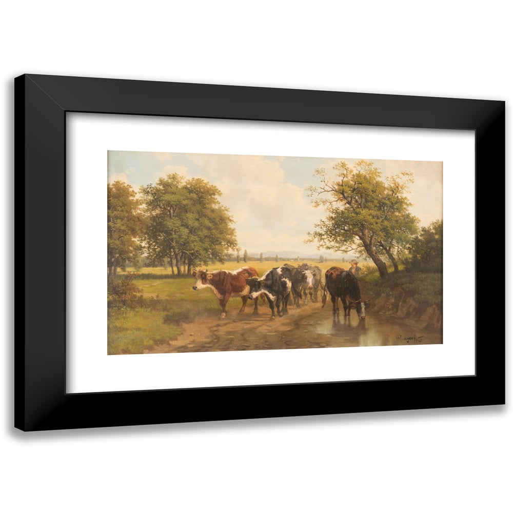 Gustav Ranzoni 14x11 Black Modern Framed Museum Art Print Titled - Herd ...