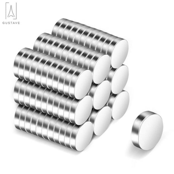 Gustave 0.4 x 0.12 Inch Neodymium Rare Earth Craft Disc Magnets Permanent Strong Small Round Magnets N35 (50 Pack)
