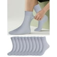 thumbnail image 1 of Gustave 10 Pairs Silk Dress Socks for Men Sheer Ankle Socks Unisex Soft Thin Breathable Formal Business Casual Socks, Gray, 1 of 7