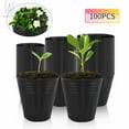 thumbnail image 1 of Gustave 100 Pack Plastic Seedlings Pots, Garden Nursery Pot Flower Plant Container for Indoor Outdoor Seedlings, Vegetables (2.56" x 2.56"), 1 of 8