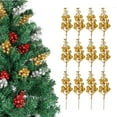 thumbnail image 1 of Gustave 12 Pack Glitter Berry Stems Artificial Christmas Picks, 8 inch Fake Berries Branches for Xmas Tree Wreath Ornaments Wedding Holiday Home Decor - Gold, 1 of 8