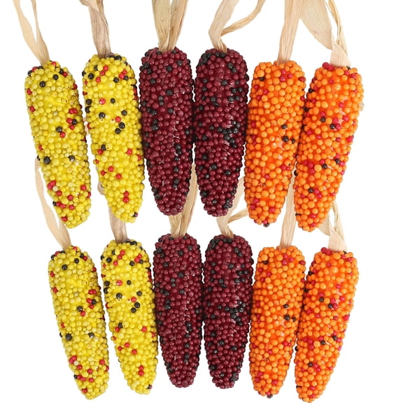 Gustave 12 Pcs Fake Corn Ornament Artificial Vegetables Simulation Foam Corn Decorations for Fall Harvest Thanksgiving Home Table Display Decor, 5x1.6 Inch