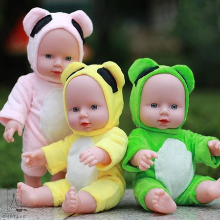 Gustave 12inch Full Body Reborn Baby Doll Silicone Newborn Dolls Toys for Kids Children Girls Boys Birthday Christmas Gifts "Yellow"