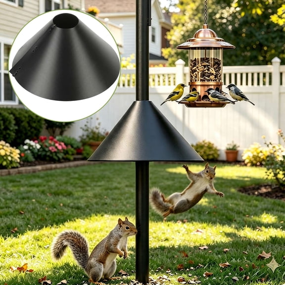 Gustave 14 Inch Squirrel Baffle for Bird Feeder Pole, Outdoor Pole Mount Squirrel Proof Stopper Wrap Around Bird House Protector for Shepherd's Hooks