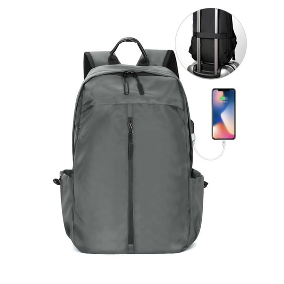 Gustave 15.6 Inch Travel Laptop Backpack for Men Women Waterproof Oxford Business Computer Bag Large Capacity Casual Bookbags Daypack with USB Charging Port "Gray"