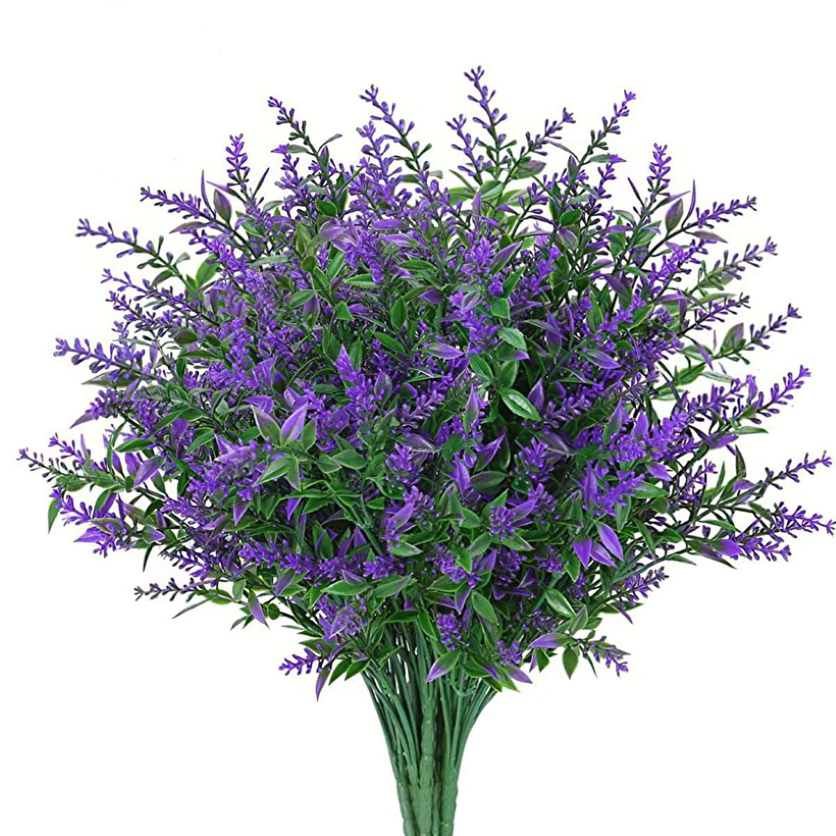 Gustave 16 Bundles Artificial Flowers Outdoor UV Resistant Fake Plants Faux Lavender Flower for Outside Porch Indoor Home Window Vase Decoration