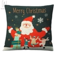 thumbnail image 1 of Gustave 18 x 18 inches Pillow Christmas Cover Case Sparkling Red Snowflakes Linen Pillowcase Throw Pillow Cover Festive Xmas Decor -Santa Claus B, 1 of 4