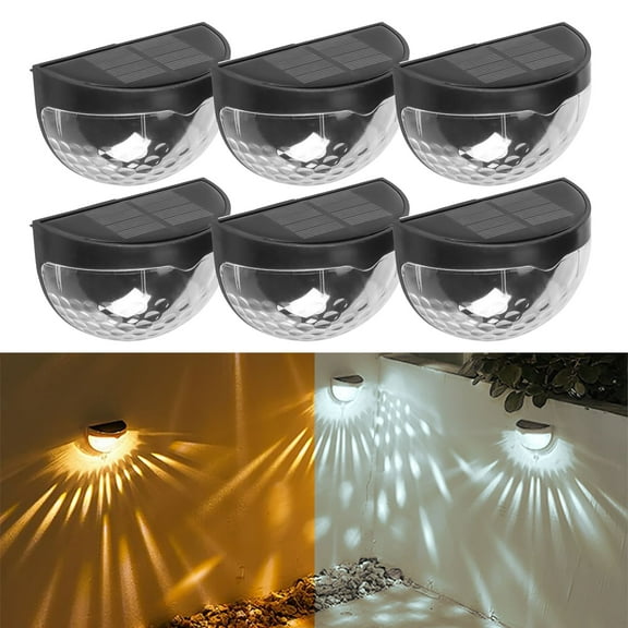 Gustave 2/4/6 Packs Outdoor Fence Lights Solar Lamp Waterproof LED Deck Wall Light for Landscape Path Garden Stair Decor