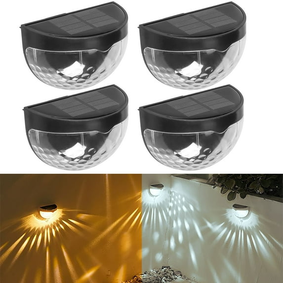 Gustave 2/4/6 Packs Outdoor Fence Lights Solar Lamp Waterproof LED Deck Wall Light for Landscape Path Garden Stair Decor