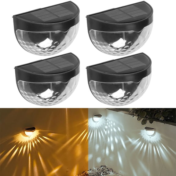Gustave 2/4/6 Packs Outdoor Fence Lights Solar Lamp Waterproof LED Deck Wall Light for Landscape Path Garden Stair Decor