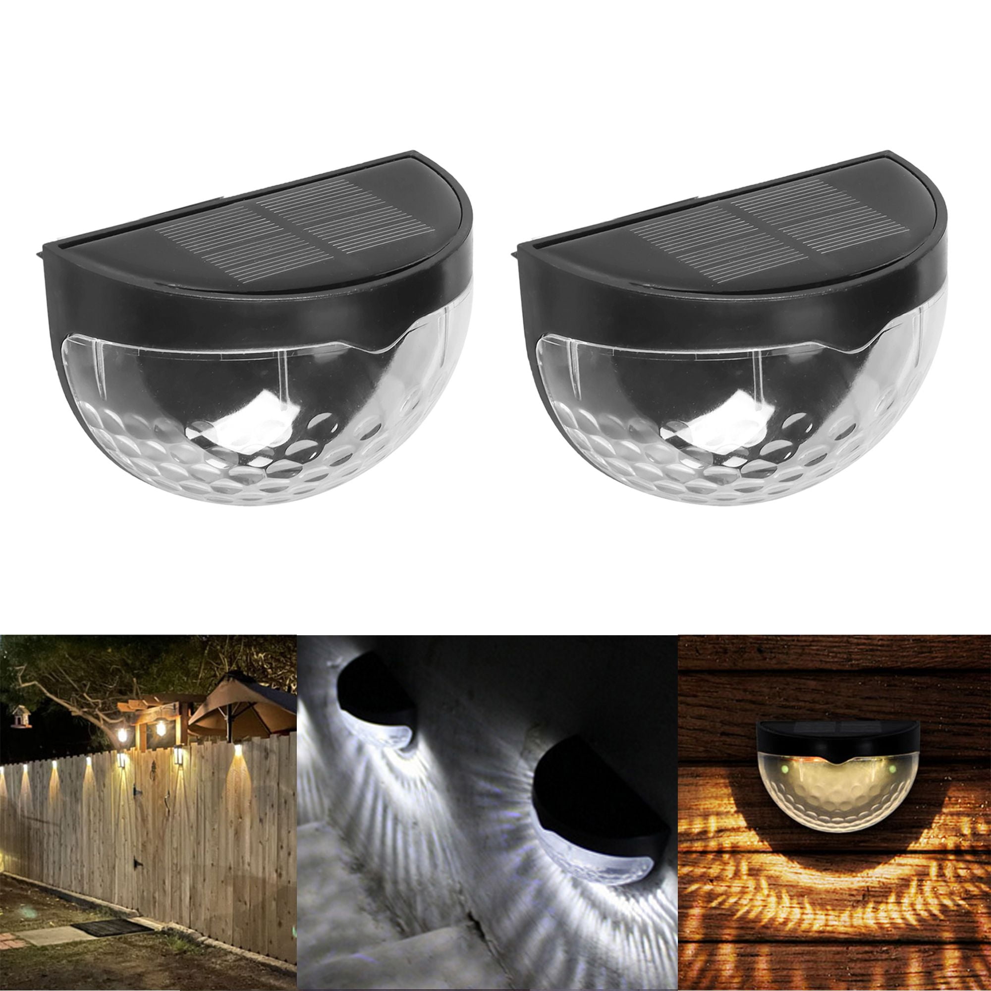 Gustave 2/4/6 Packs Outdoor Fence Lights Solar Lamp Waterproof LED Deck Wall Light for Landscape Path Garden Stair Decor