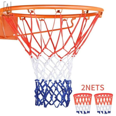 Gustave 2 PCS Heavy Duty Basketball Net Replacement - All Weather Anti Whip, Fits Standard Indoor or Outdoor Rims - Thick, 12 Loops