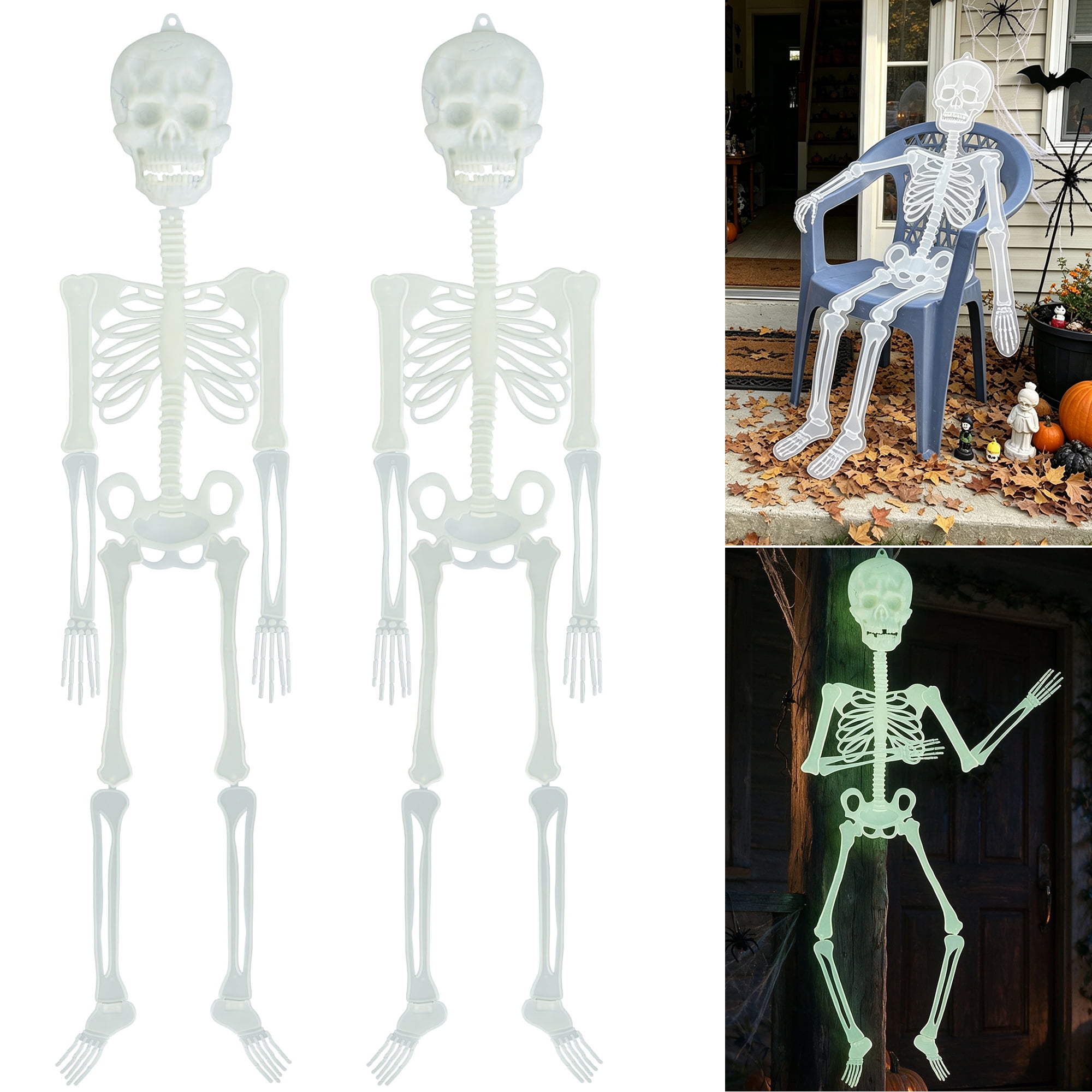 Sckeleton Prop Gustave 2-Pack 5FT Poseable Human Skeleton Halloween Decoration Full ...