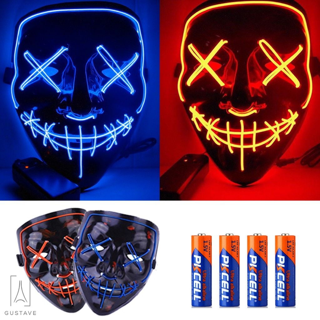 Masque Laser Rouge, Nouveau Design, Masque Clignotant El Wire
