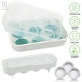 thumbnail image 1 of Gustave 2 Pack Ice Cube Tray Mold - Silicone Ice Ball Maker Round Ice Ball Spheres with Removable Lids for Whiskey, Cocktails & Bourbon, 1 of 9