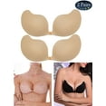 thumbnail image 1 of Gustave 2 Pack Women Push Up Strapless Invisible Bra Backless Adhesive Sexy Seamless Bra Breast Life Nipple Cover "C Cup,Skin", 1 of 8