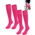 thumbnail image 1 of Gustave 2 Pairs Baseball Soccer Socks Knee High Multi-Sport Softball Socks Over the Calf Compression Athletic Socks Tube Socks for Men Women Youth Adult, Pink, 1 of 10