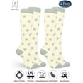 thumbnail image 1 of Gustave 2 Pairs Graduated Knee High Compression Socks for Men Women Polka Dot Print Athletic Circulation Support Stocking for Running, Cycling, Travel, Flight "Beige, S/M", 1 of 5