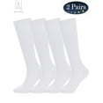 thumbnail image 1 of Gustave 2 Pairs Knee High Compression Socks 10-20mmHg for Men & Women Best Medical,Running,Varicose Veins,Travel (White,L/XL), 1 of 9