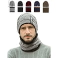 thumbnail image 1 of Gustave 2-Pieces Winter Beanie Hat Scarf Set Warm Knit Hat Thick Knit Skull Cap for Men Women Christmas New Year Gift "Gray", 1 of 8